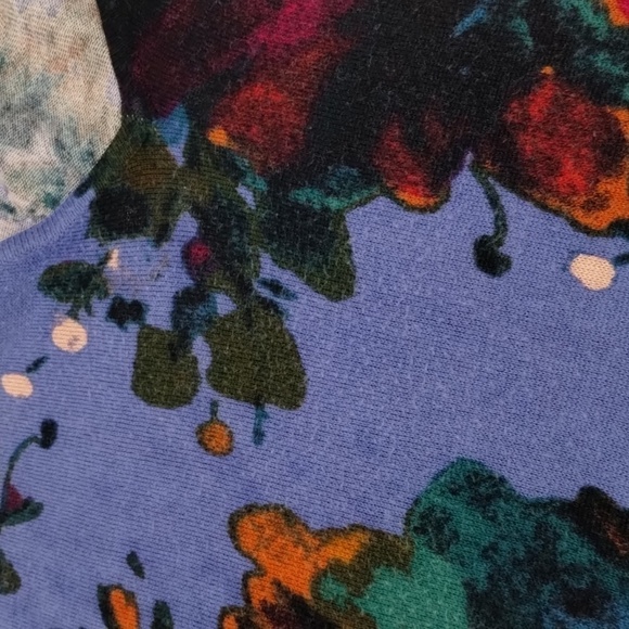 Soft Surroundings Sz M Fleur Aquarelle Floral Knit Top Floral Womens - Picture 9 of 10